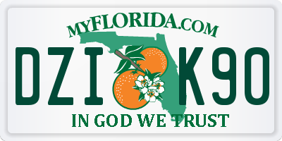 FL license plate DZIK90