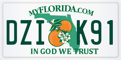 FL license plate DZIK91