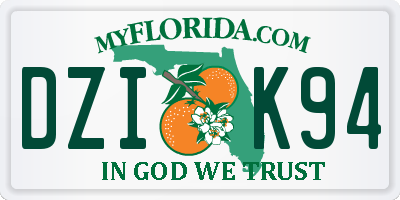 FL license plate DZIK94