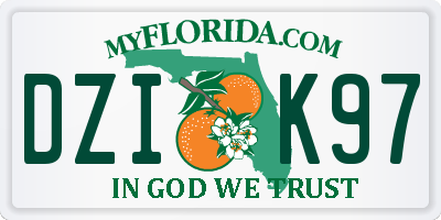 FL license plate DZIK97