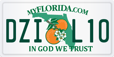 FL license plate DZIL10