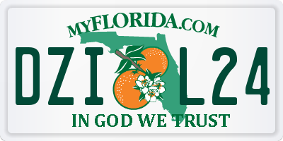 FL license plate DZIL24