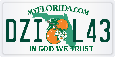 FL license plate DZIL43