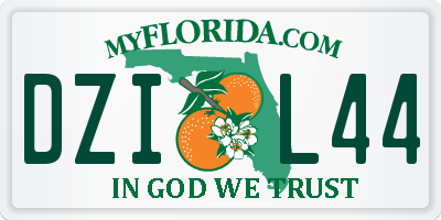 FL license plate DZIL44