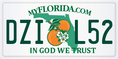 FL license plate DZIL52
