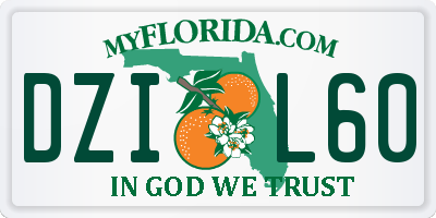 FL license plate DZIL60