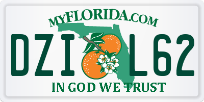 FL license plate DZIL62