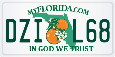FL license plate DZIL68