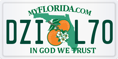 FL license plate DZIL70