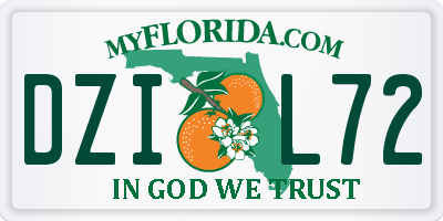 FL license plate DZIL72