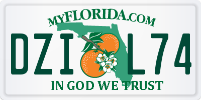FL license plate DZIL74