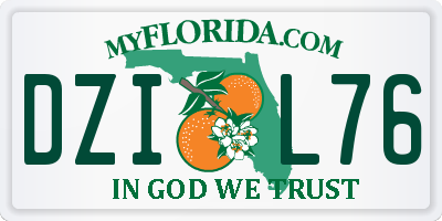 FL license plate DZIL76