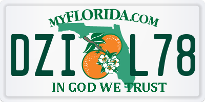 FL license plate DZIL78