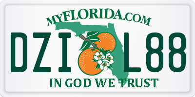 FL license plate DZIL88