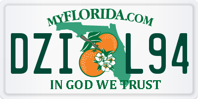 FL license plate DZIL94