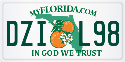 FL license plate DZIL98
