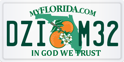 FL license plate DZIM32