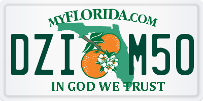 FL license plate DZIM50