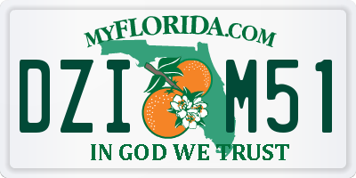 FL license plate DZIM51