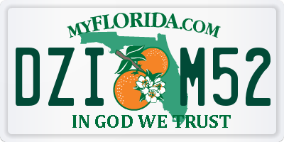 FL license plate DZIM52