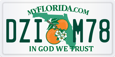 FL license plate DZIM78