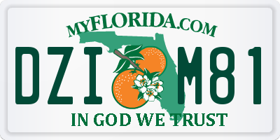 FL license plate DZIM81