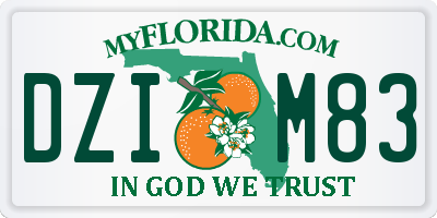 FL license plate DZIM83