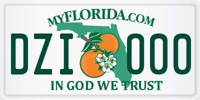 FL license plate DZIO00