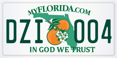 FL license plate DZIO04