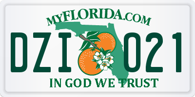 FL license plate DZIO21