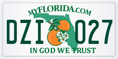 FL license plate DZIO27