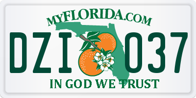 FL license plate DZIO37