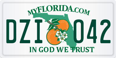 FL license plate DZIO42