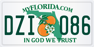 FL license plate DZIO86