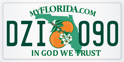 FL license plate DZIO90