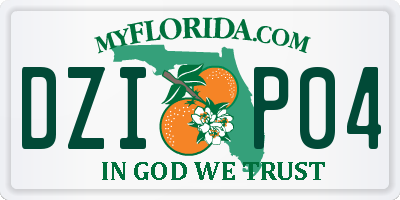 FL license plate DZIP04