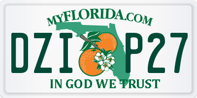 FL license plate DZIP27