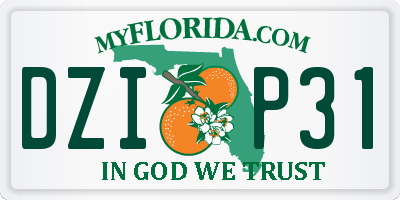 FL license plate DZIP31