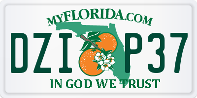 FL license plate DZIP37