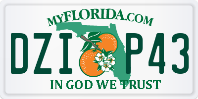 FL license plate DZIP43