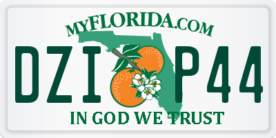 FL license plate DZIP44