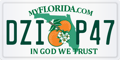 FL license plate DZIP47