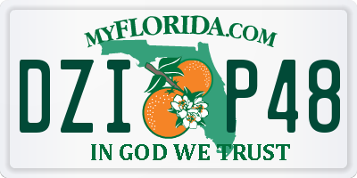 FL license plate DZIP48