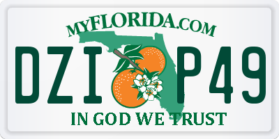 FL license plate DZIP49