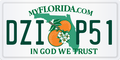 FL license plate DZIP51