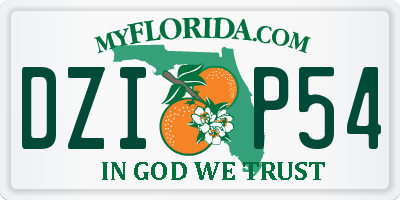 FL license plate DZIP54