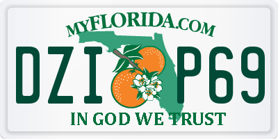 FL license plate DZIP69