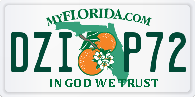 FL license plate DZIP72