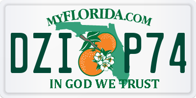 FL license plate DZIP74