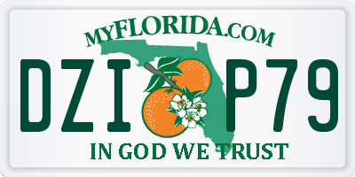 FL license plate DZIP79